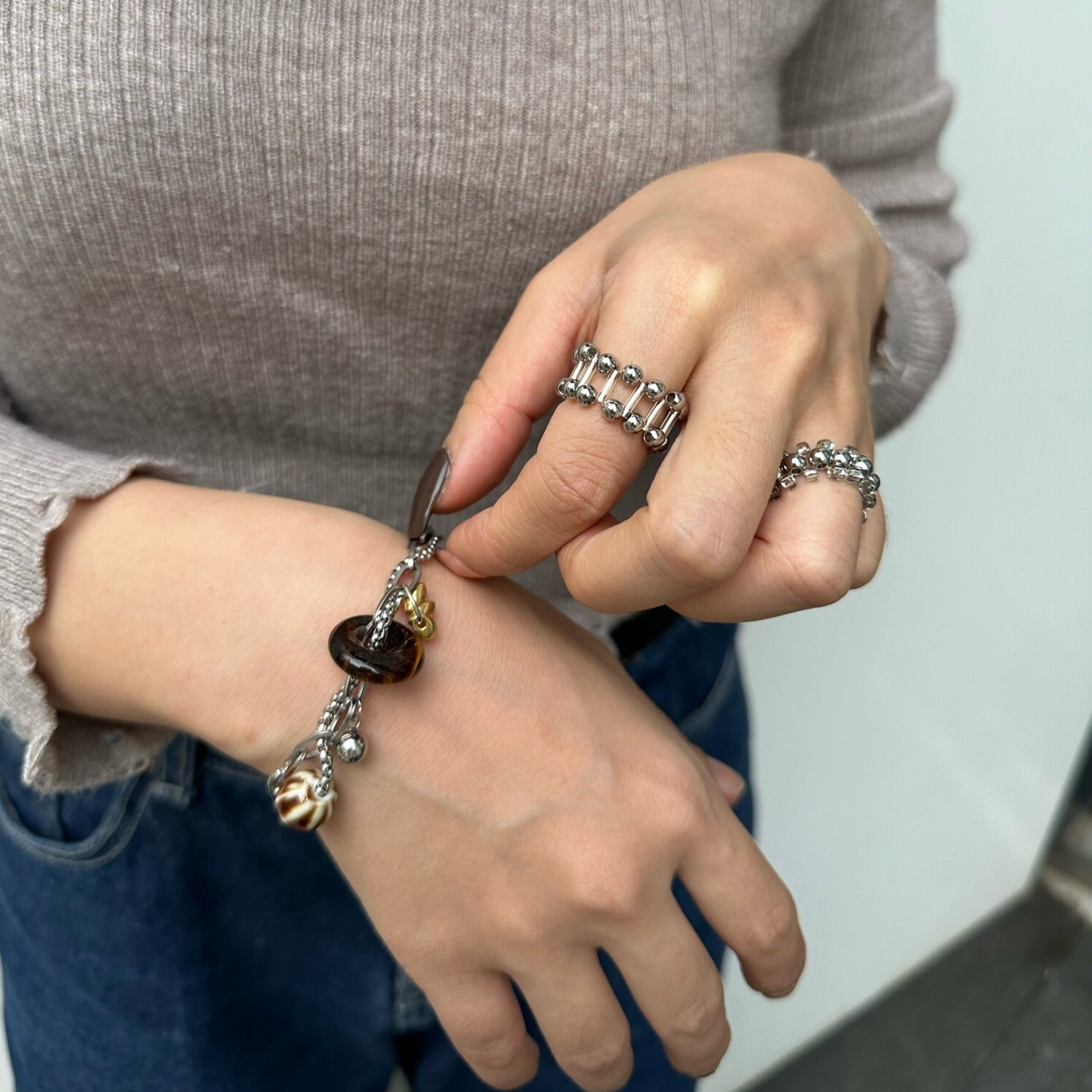 Y2k Bracelet For Women Personalized Jade Metal Bracelet Friendship Jewelry