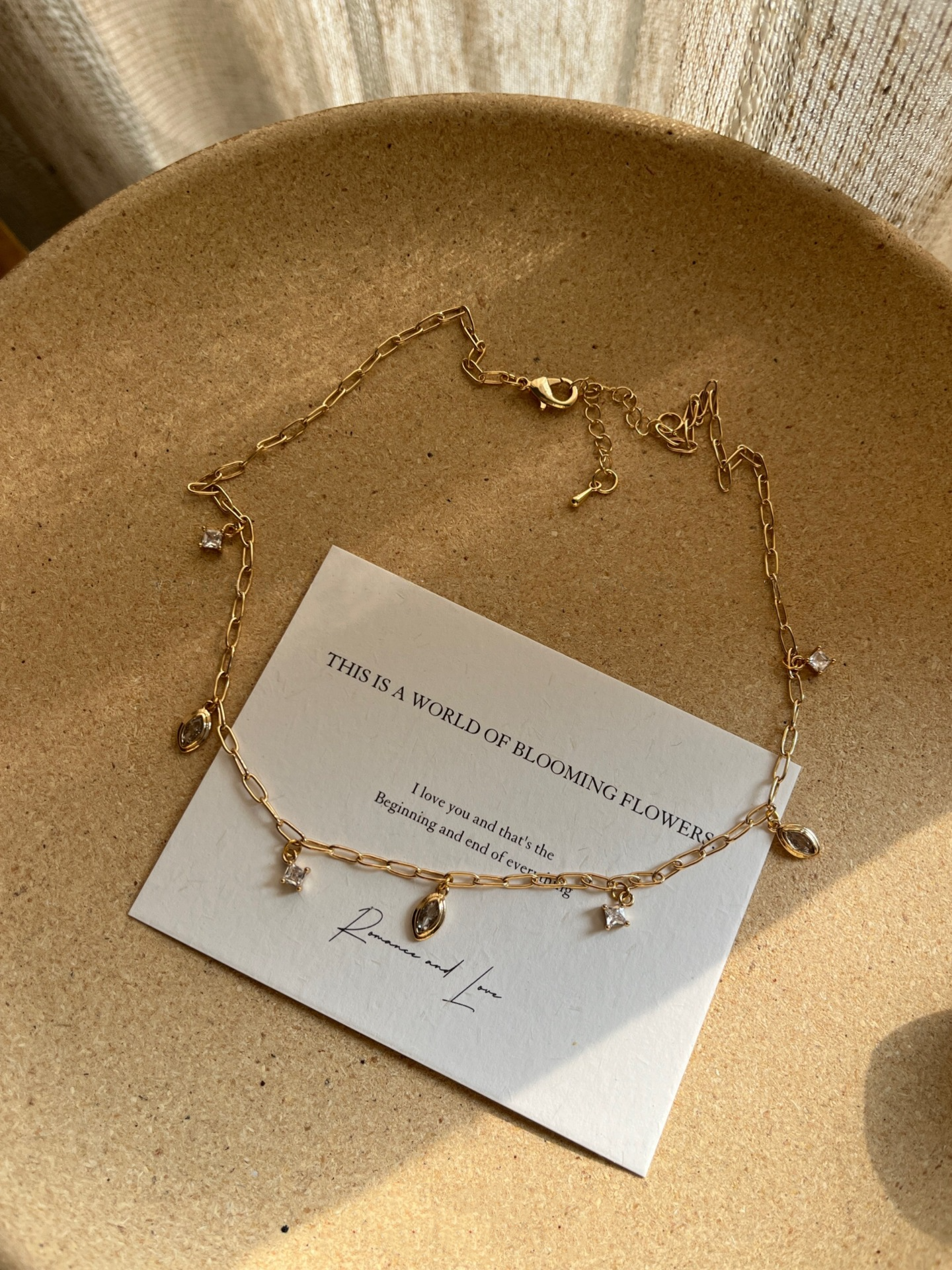 Vintage Brown Tone Beaded Necklace, French Style, Gold-Plated Titanium Steel, Layering Y-Necklace