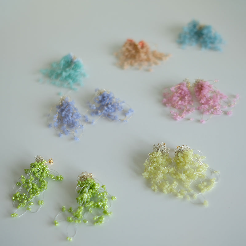 MoJone Handmade Original Bead Fringe Colorful Earrings and Clips for Female