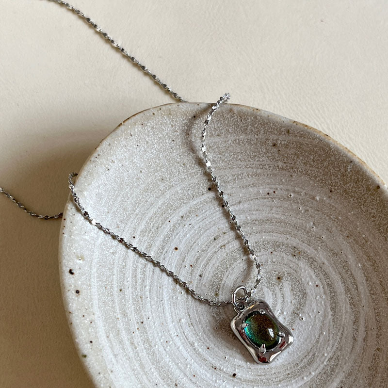 Vintage Necklaces for Women, Titanium Steel Chain Gemstones Pendant Necklace Jewelry Gifts for Women
