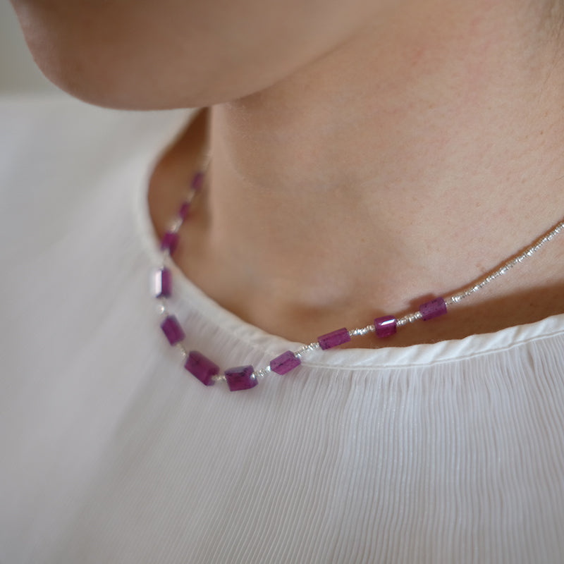 MoJone Handmade Oiginal Vintage Sapphire Necklace for Female