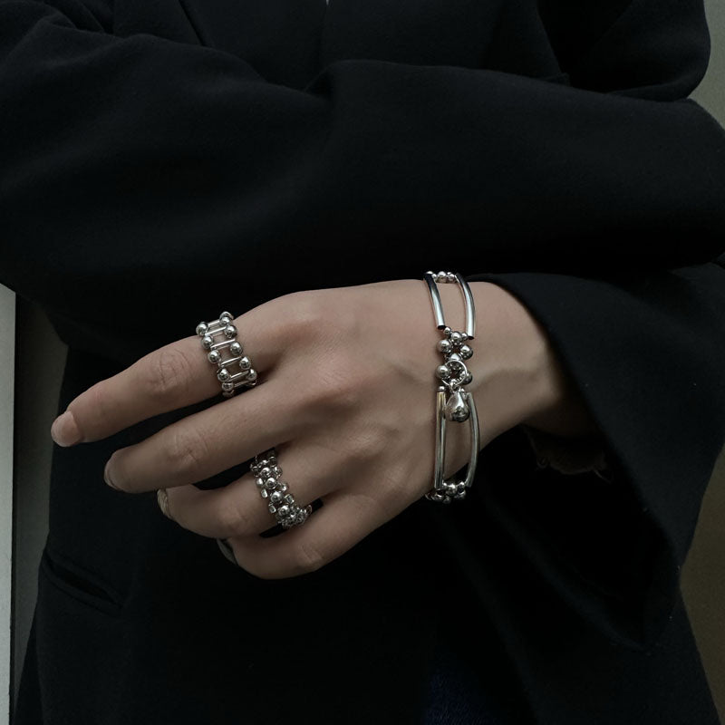 Titanium Steel Beads Band Men/Women's Fashion Jewelry Wedding Ring