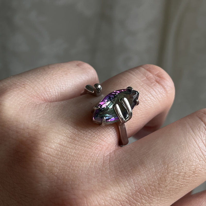Ins Style Colorful Zircon Women's Ring Fashion Trend Girls Fashion Jewelry Gifts