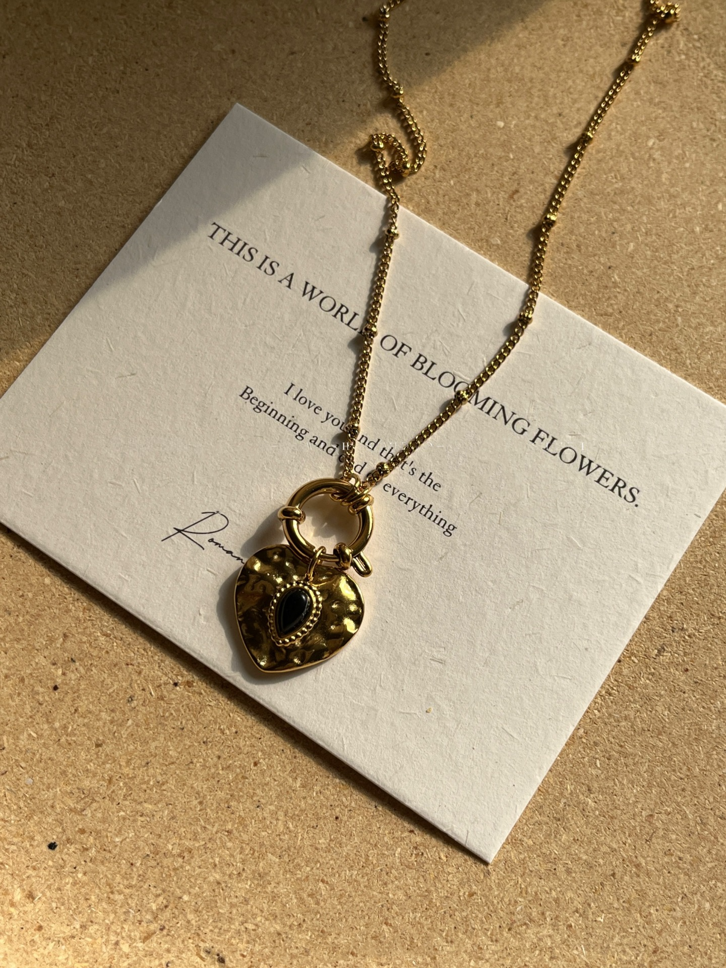 Vintage Brown Tone Beaded Necklace, French Style, Gold-Plated Titanium Steel, Layering Y-Necklace