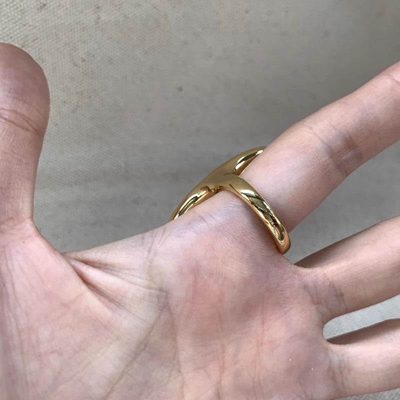 Personality Fashion Geometric Oval Ring Rectangular Golden Black Jewelry Natural Stone Ring Natural Stone Ring for Women