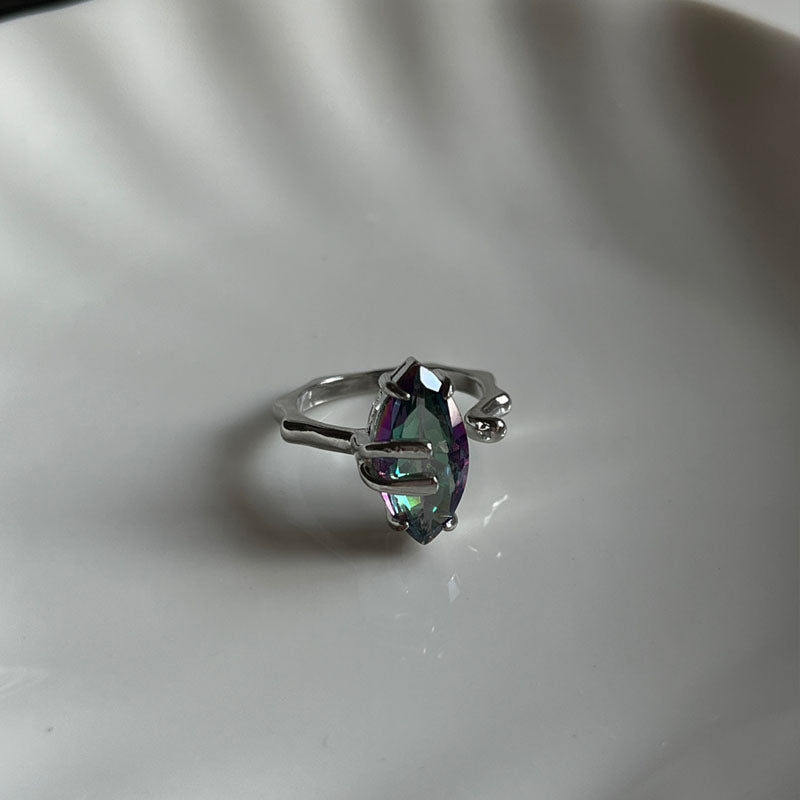 Ins Style Colorful Zircon Women's Ring Fashion Trend Girls Fashion Jewelry Gifts