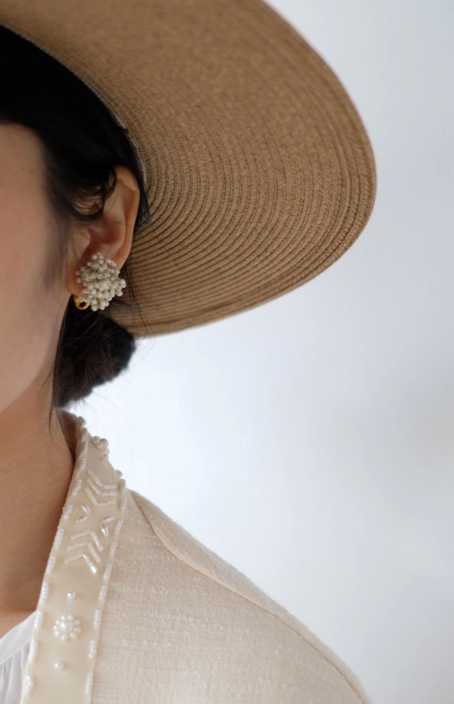 MoJone Handmade Original  Vintage Bead Sterling Green Earrings for Female