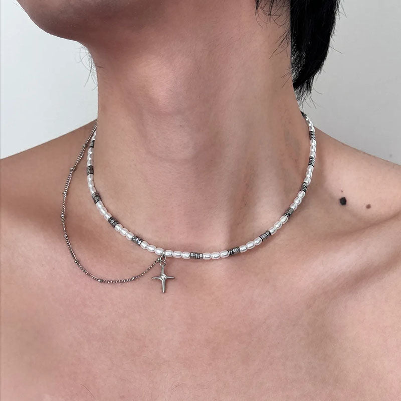 Personalized Star Pendant, Pearl Necklace for Women Necklace Choker Jewelry Gift