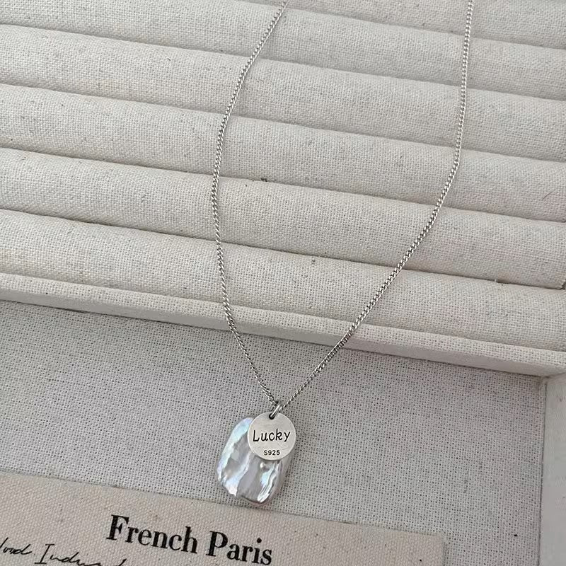 925 Sterling Silver Baroque Freshwater Grey Pearl Necklace, Women's Exquisite Neck Adornment