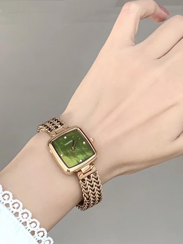 Women's Minimalist Square Watch: Stainless Steel, Gold Tone, Simple and Elegant Design
