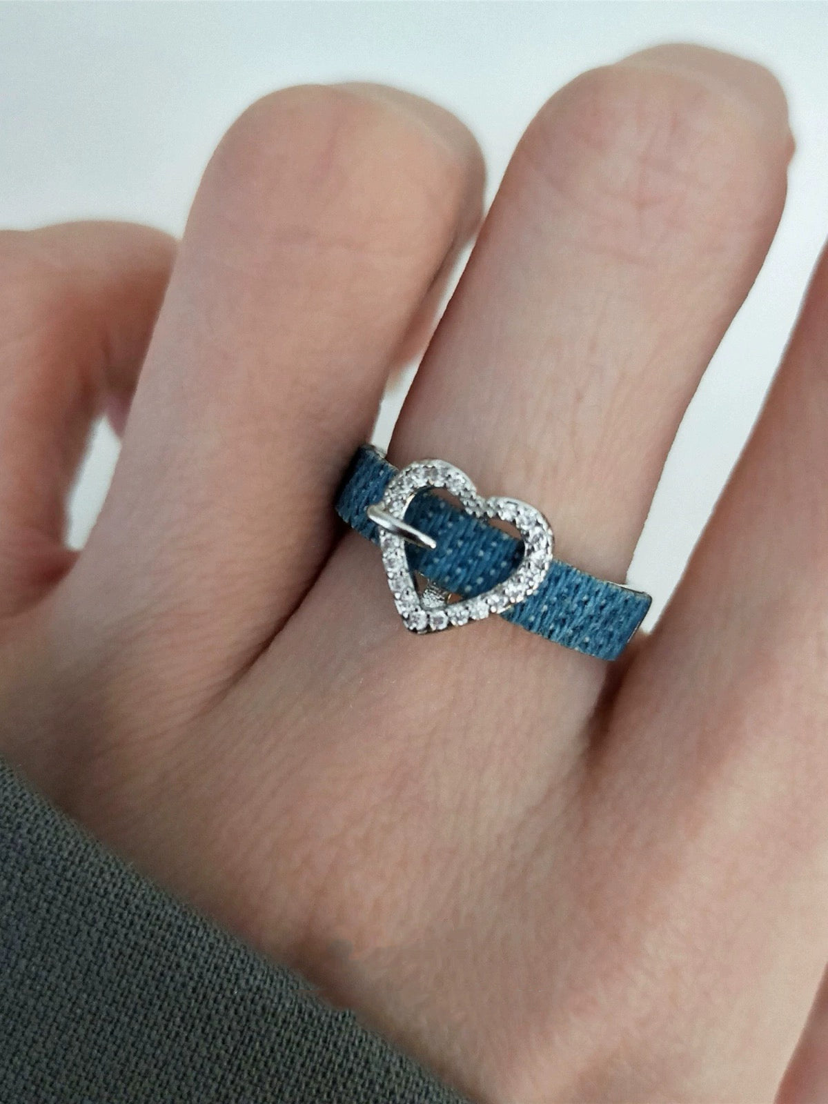 Aquamarine Drop Ring, Vintage-inspired Topaz, Women's Silk Satin Index Finger Ring