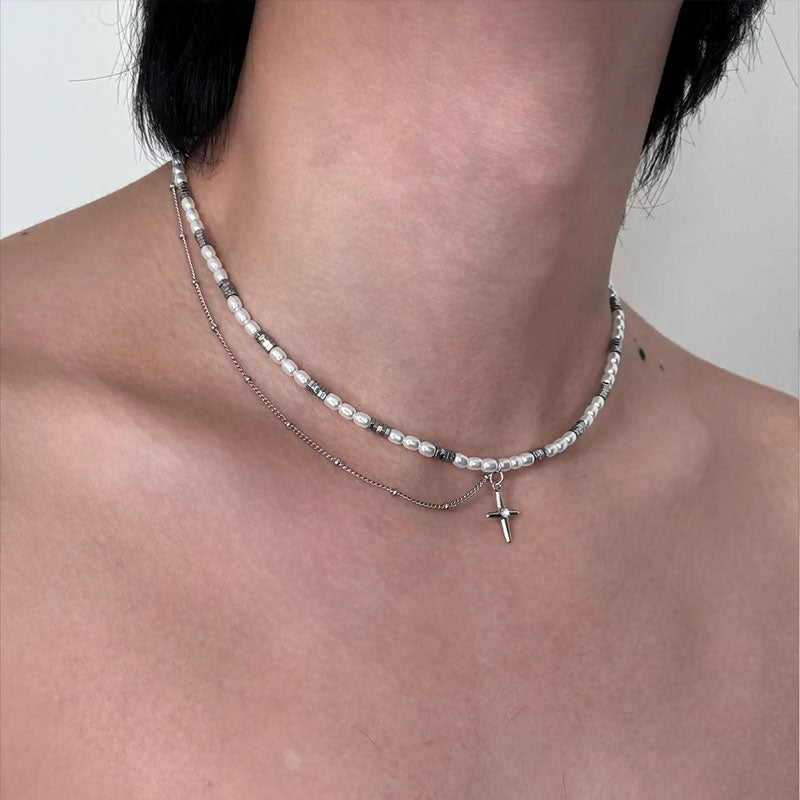 Personalized  Star Pendant, Pearl Necklace  for Women Necklace Choker Jewelry Gift