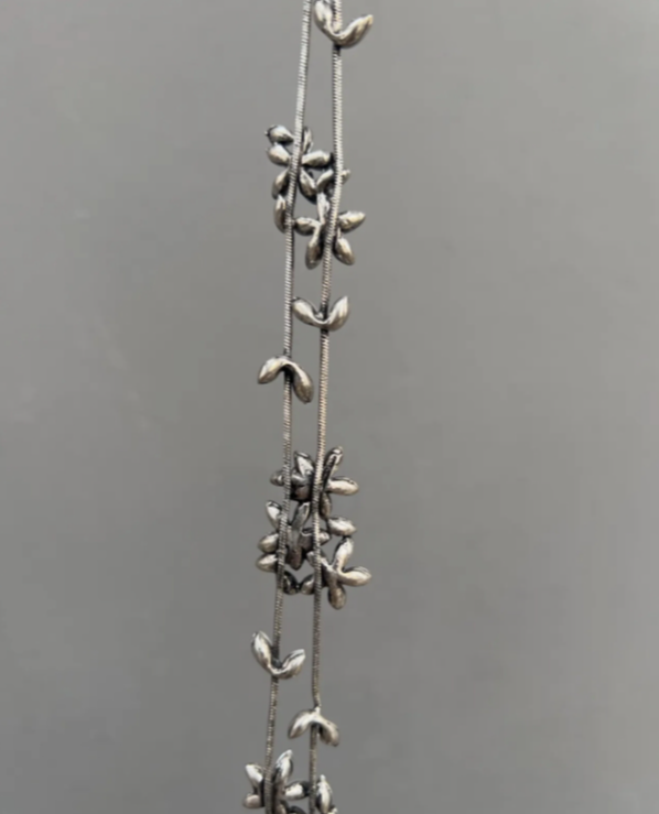 Adorable Chunky Niche Silver Copper Punk Flower Pendant Necklace Choker Chain for Women