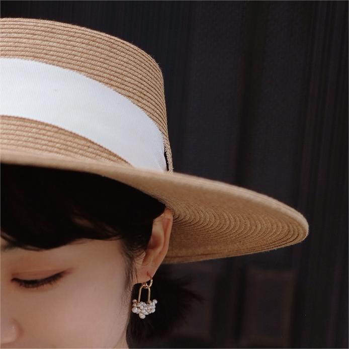 MoJone Handmade Original Freshwater Pearl Golden Earrings for Female