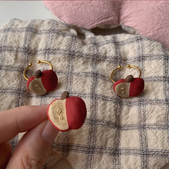 Original Handmade Terra Cotta Apple Ring Adjustable