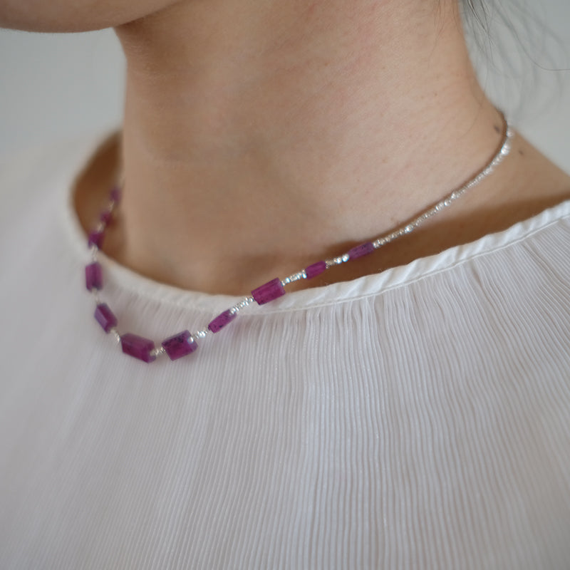 MoJone Handmade Oiginal Vintage Sapphire Necklace for Female