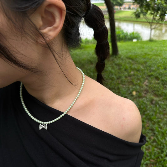 Pearl Necklace,Pearl Choker Necklace Titanium Steel Pendant Charm Lady Girlfriend Wedding Birthday Anniversary