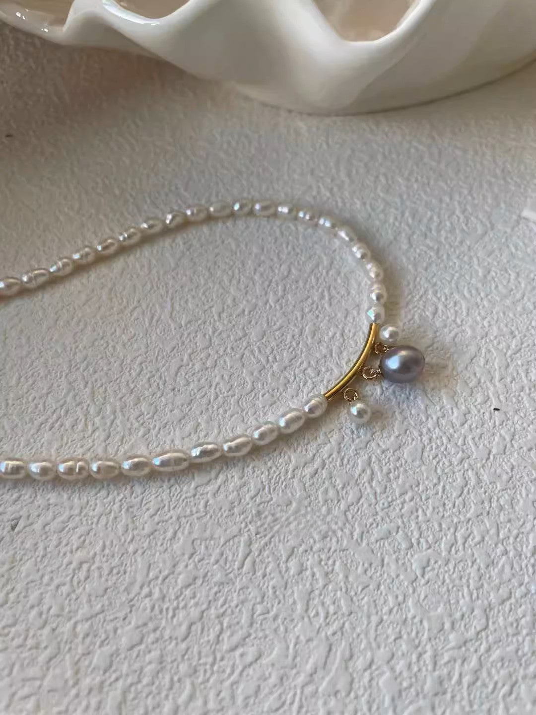 14K Gold-Filled Freshwater Pearl Beaded Heart Pendant Necklace, Elegant Accesory for Women