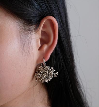 MoJone Handmade Original Fruit Shape Sterling Silver Drop Earrings for Female, Bead Chain Sterling Silver Earrings.