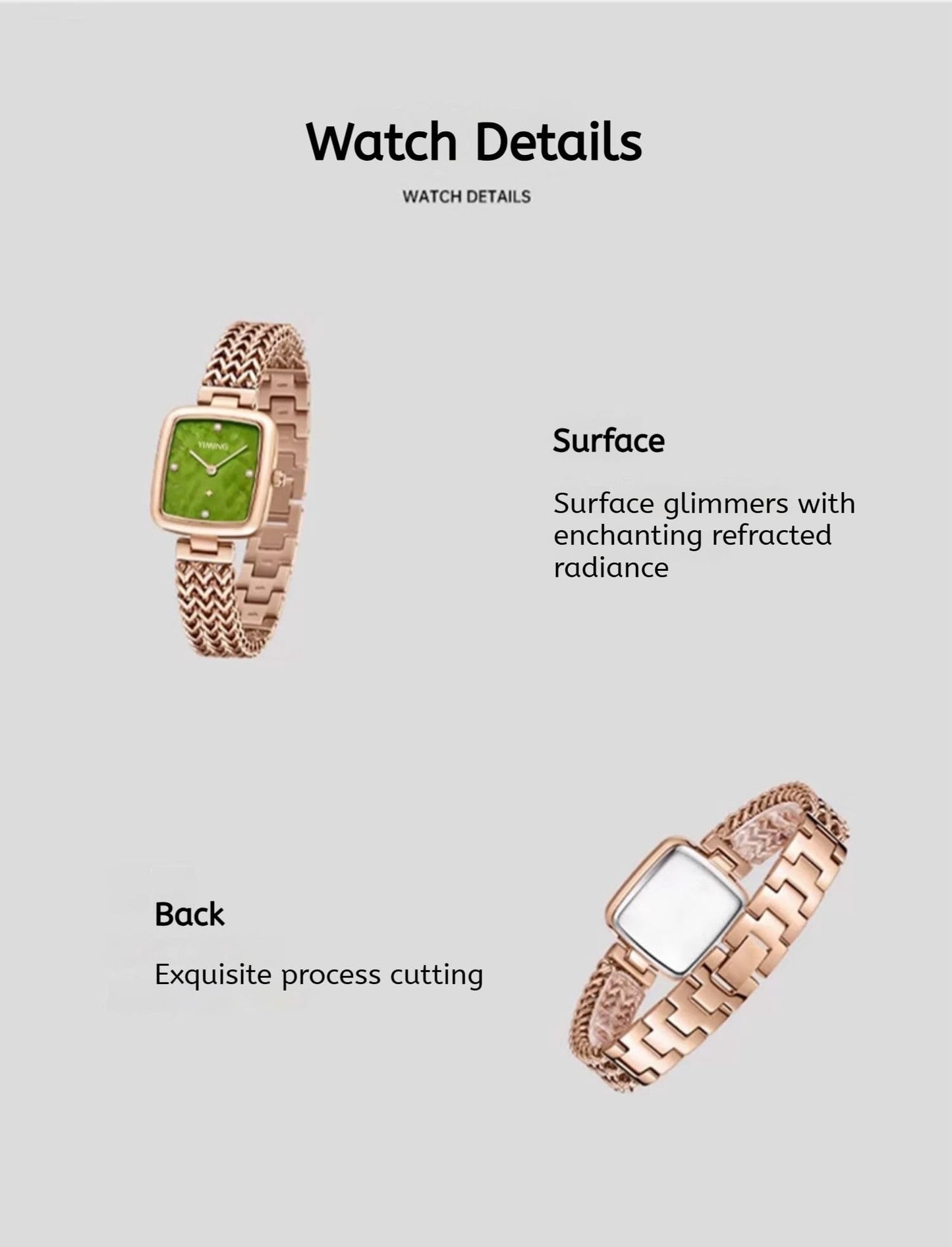 Women's Minimalist Square Watch: Stainless Steel, Gold Tone, Simple and Elegant Design