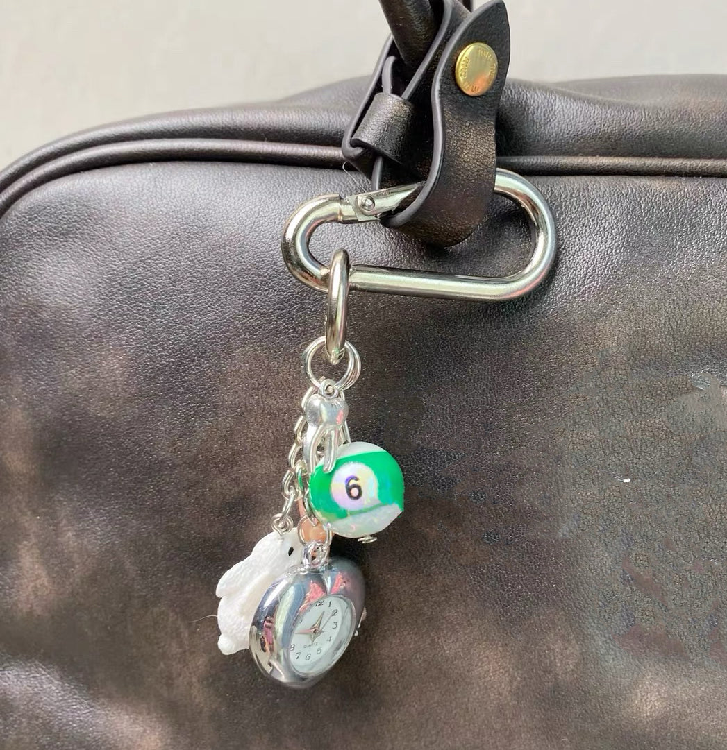 Cute bunny heart watch keychain, bag accessories.