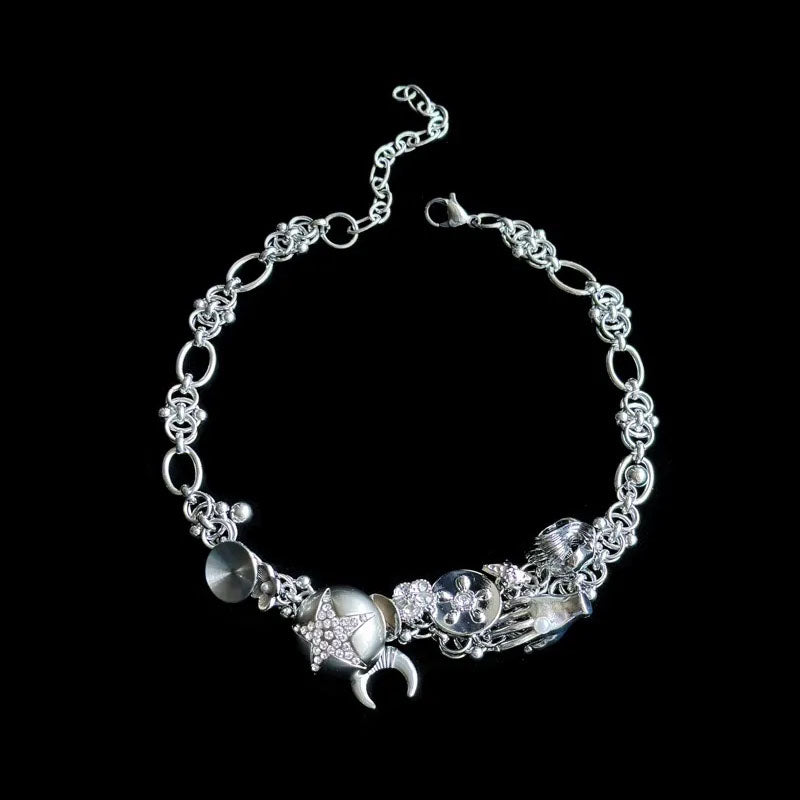 Vintage Punk Titanium Steel Handmade Necklace Choker Metal Necklace Jewelry for Women