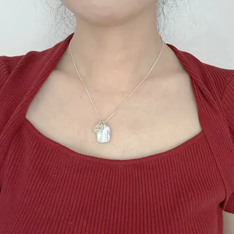 925 Sterling Silver Baroque Freshwater Grey Pearl Necklace, Women's Exquisite Neck Adornment