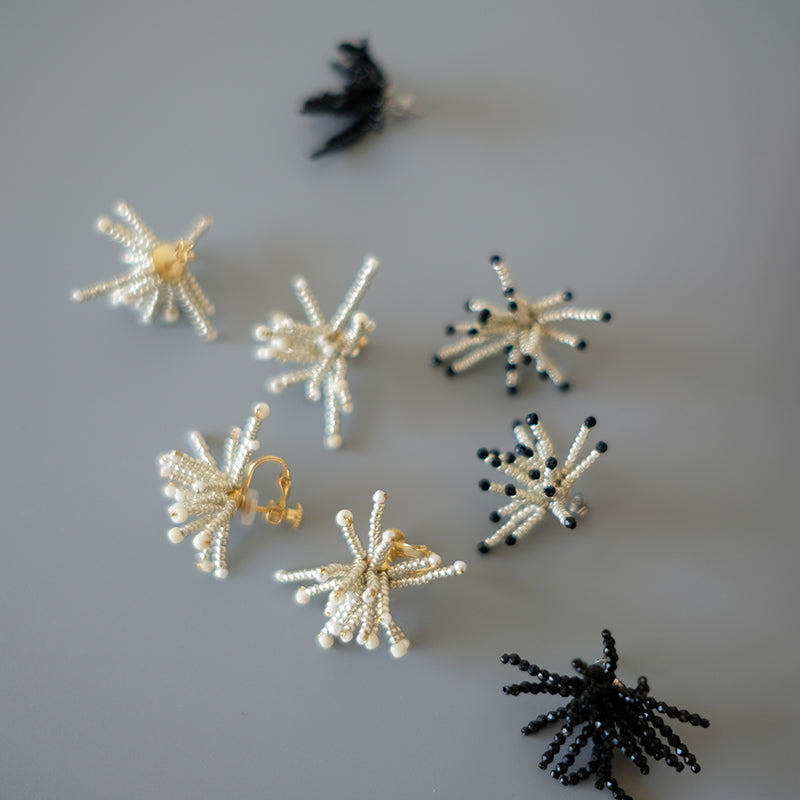 MoJone Stylish Original Firework Silver Earrings and Clips for Female, Fashion Accessory