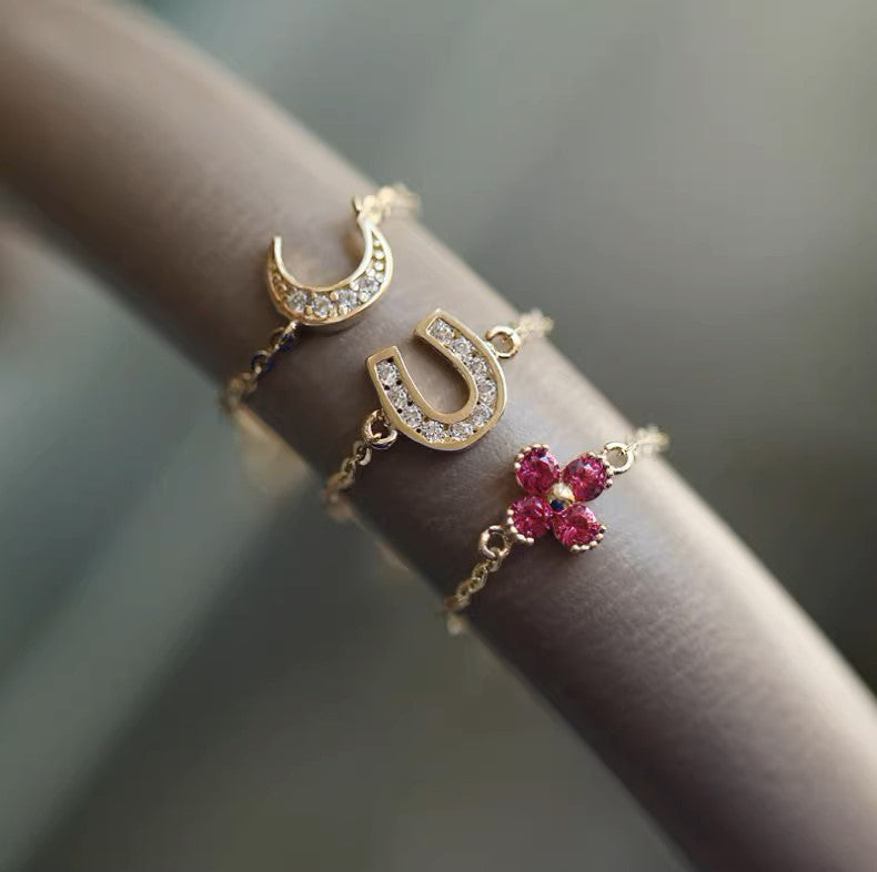 MoJone Adjustable Unique Original Chain Ring for Female, Moon, Flower