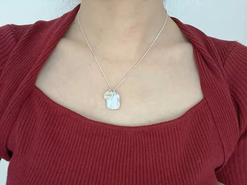 925 Sterling Silver Baroque Freshwater Grey Pearl Necklace, Women's Exquisite Neck Adornment