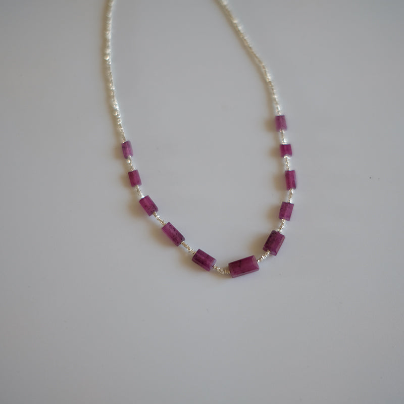 MoJone Handmade Oiginal Vintage Sapphire Necklace for Female