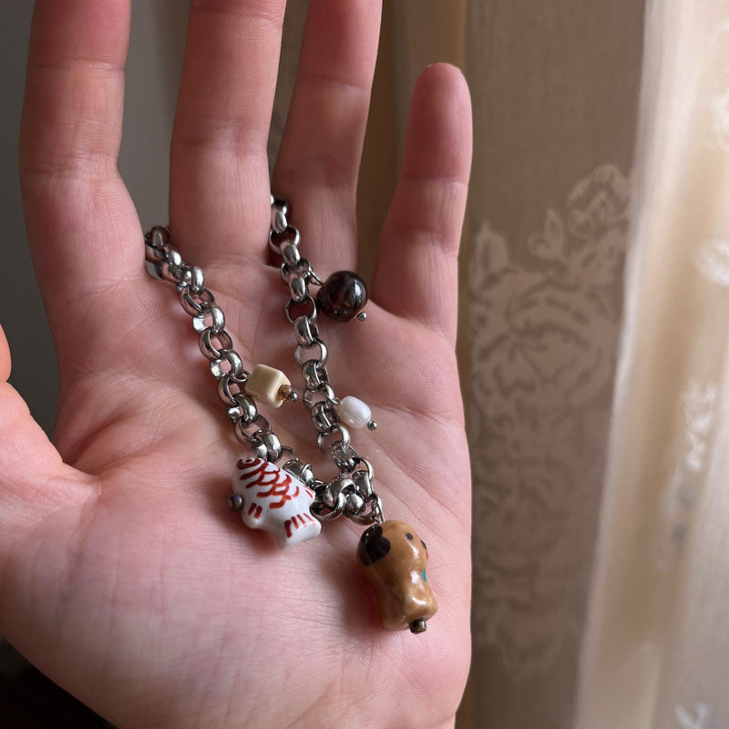 Titanium Steel Bracelet,925 Silver Animal Stud Earrings for Women Hypoallergenic Cute Puppy Fish Ear Studs,for Teens Girls Animal Earring Studs Jewelry Gifts