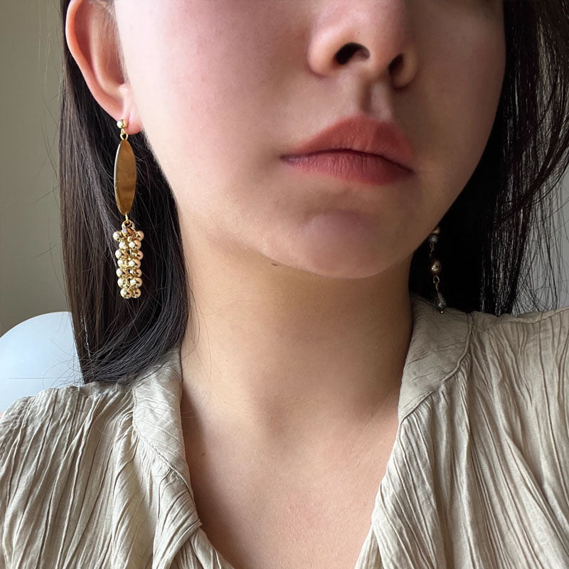 925 Silver Needle Retro Asymmetric Tassel Earring Pendant Long Earrings for Women