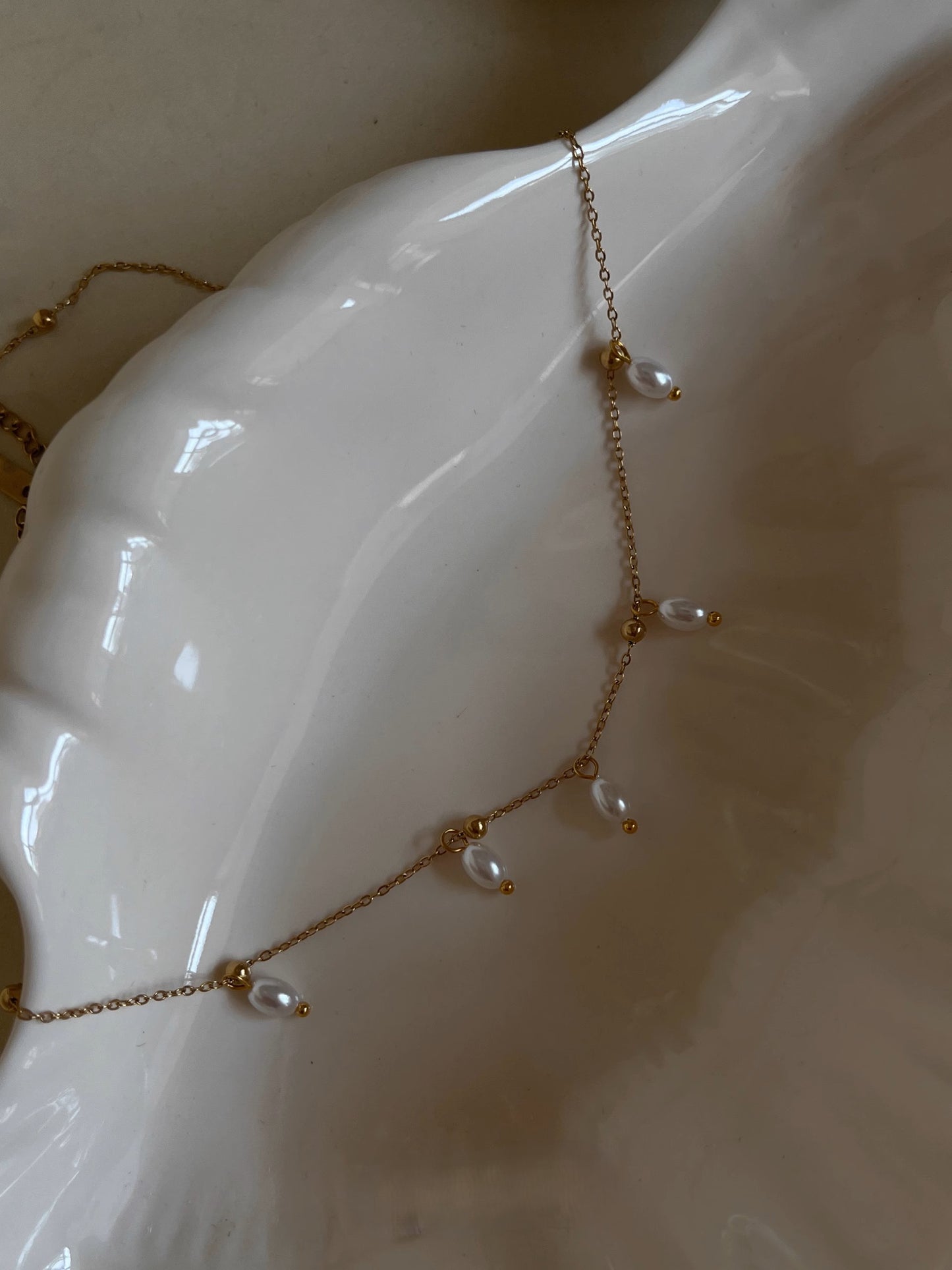 Vintage French Chic Delicate Pearl Heart-shaped Titanium Steel Layered Necklace