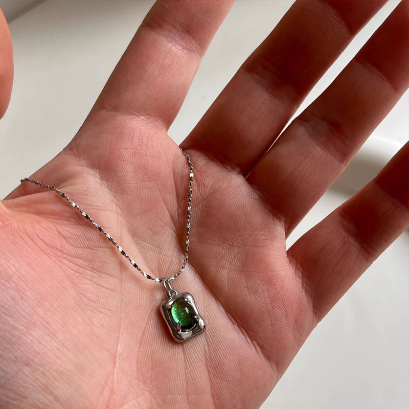 Vintage Necklaces for Women, Titanium Steel Chain Gemstones Pendant Necklace Jewelry Gifts for Women