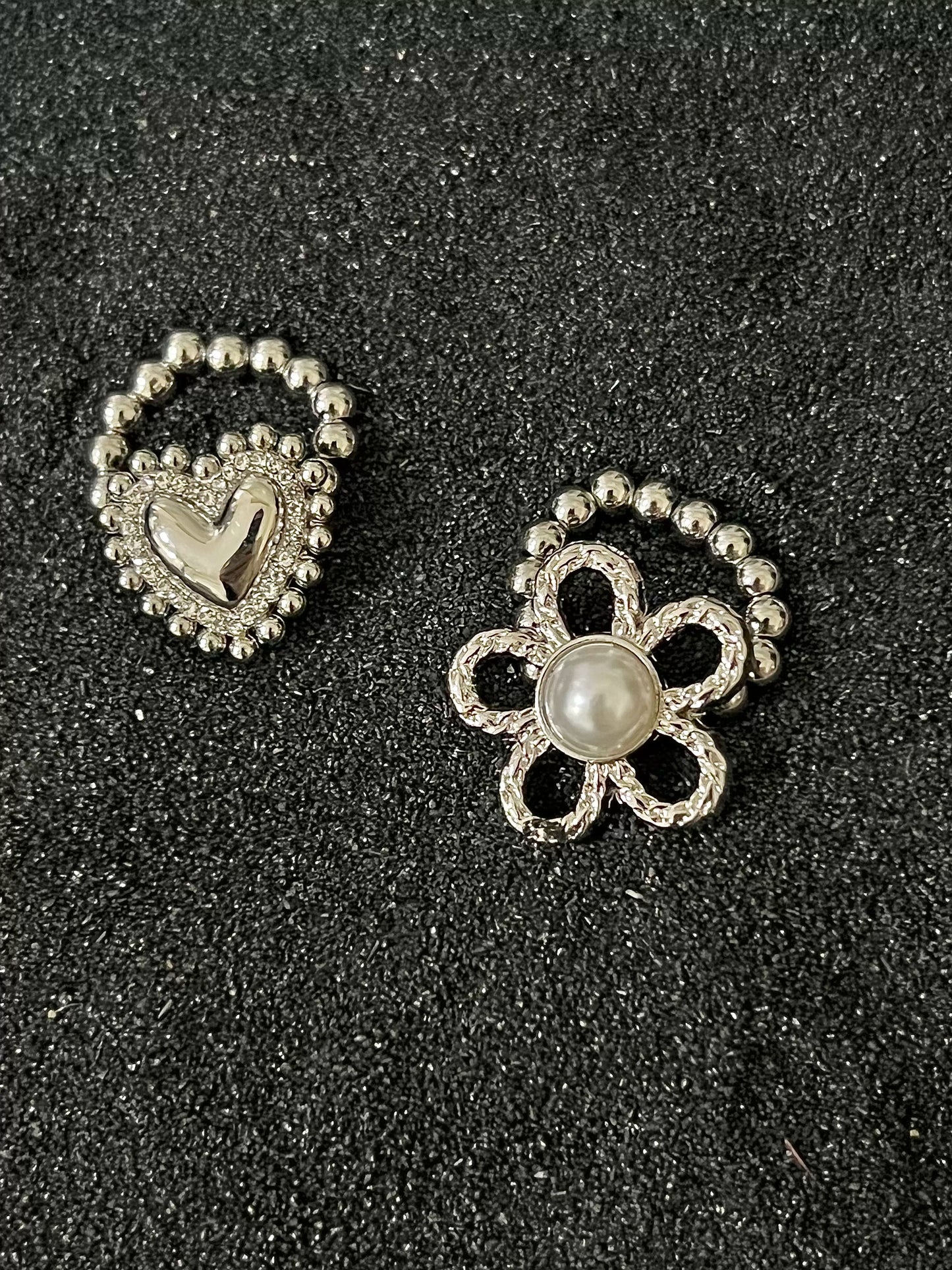 Handmade Rococo Freshwater Pearl Flower/Love/ Beaded Ring, Delicate Retro Silver Ring All Matched