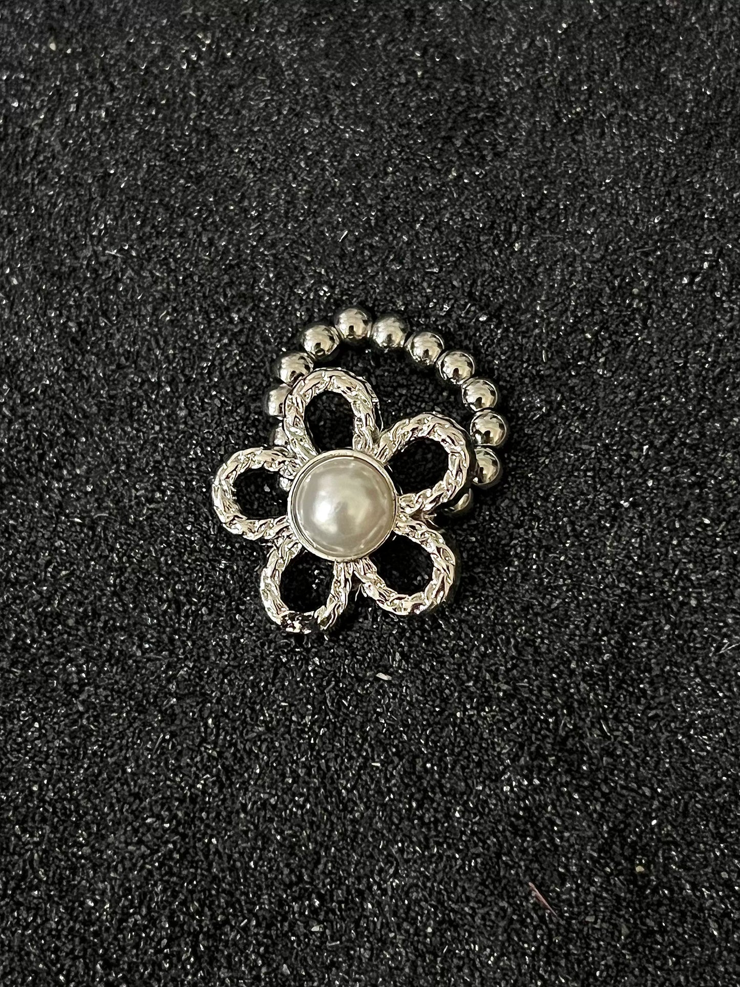 Handmade Rococo Freshwater Pearl Flower/Love/ Beaded Ring, Delicate Retro Silver Ring All Matched