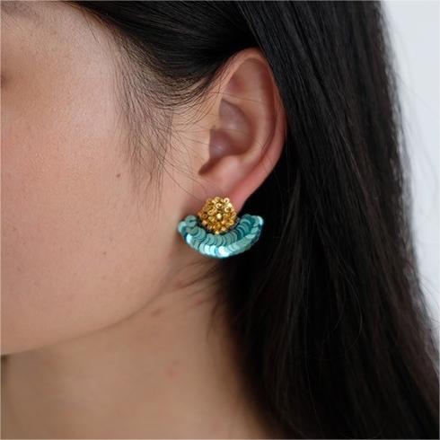 Wire-Wrapped Beaded Embroidery Earrings, Handcrafted Metal Thread Dangle