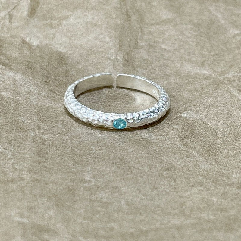 Vintage Pulled Zircon Pearl Ring, Women's Open Band, Stackable Minimalist Jewelry