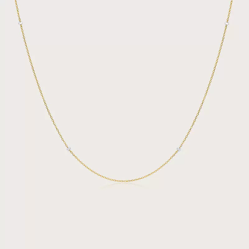 Diamond Necklace for Women, High-End Gold Color Clavicle Chain,Collarbone chain, Sweater chain