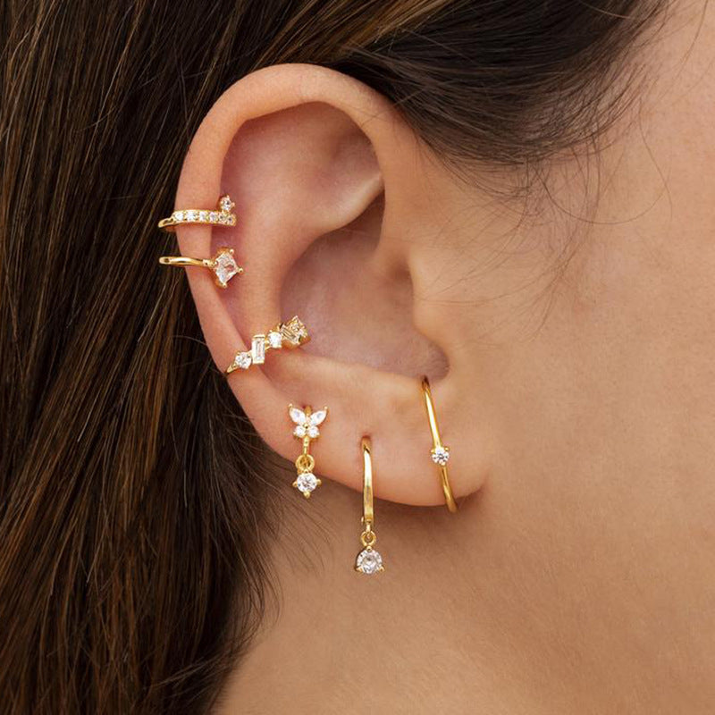 Vibrant Multicolored Zirconia Butterfly Hoop Earrings