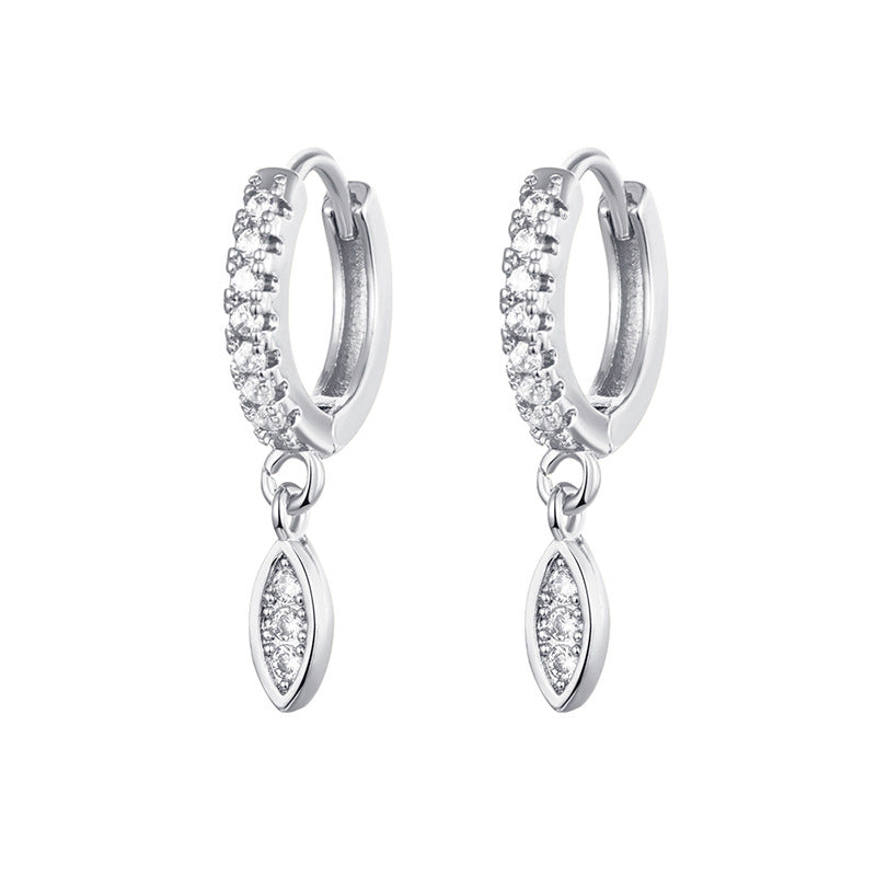Elegant Zirconia Diamond-Like Charm Hoop Earrings