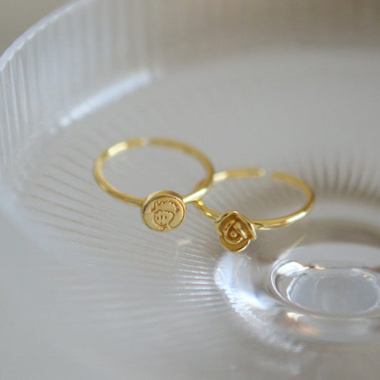 "The Little Prince" Rose Flower Ring, Adjustable Open Ring for Women, Versatile and Elegant