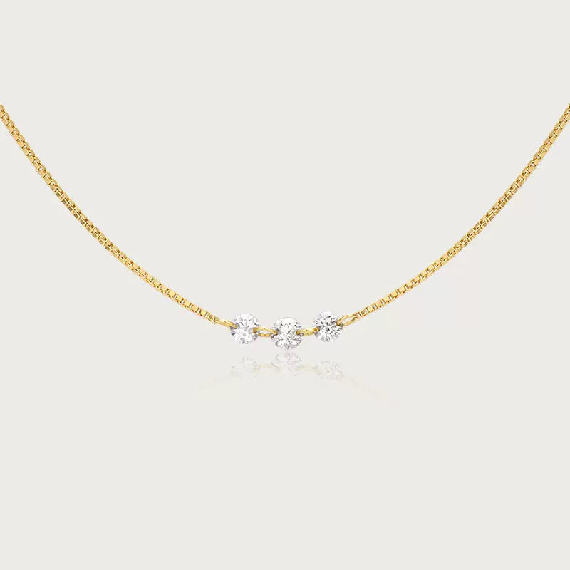 Diamond Necklace for Women, High-End Gold Color Clavicle Chain,Collarbone chain, Sweater chain