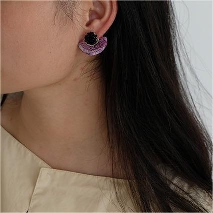 Wire-Wrapped Beaded Embroidery Earrings, Handcrafted Metal Thread Dangle