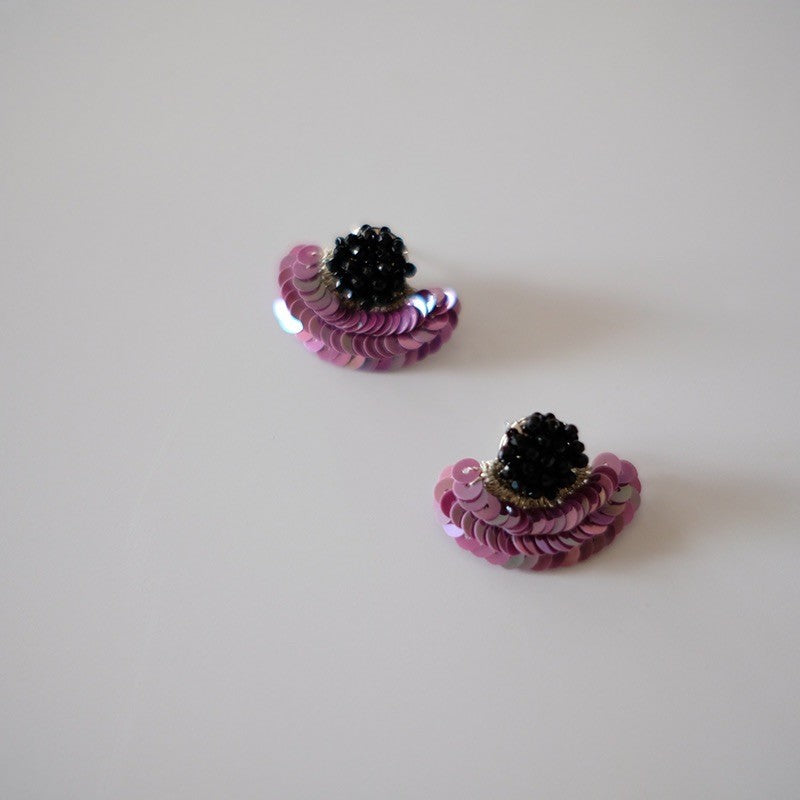 Wire-Wrapped Beaded Embroidery Earrings, Handcrafted Metal Thread Dangle