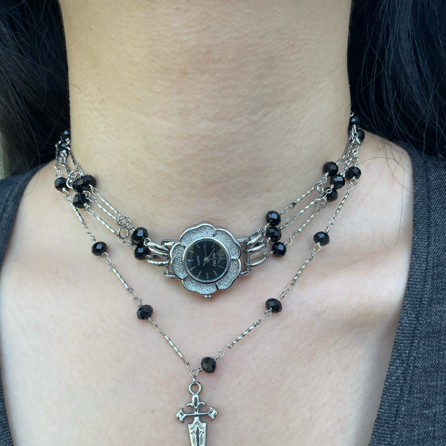 Niche Multi-layer Watch Choker Necklace Simple Stacking Clavicle Chain