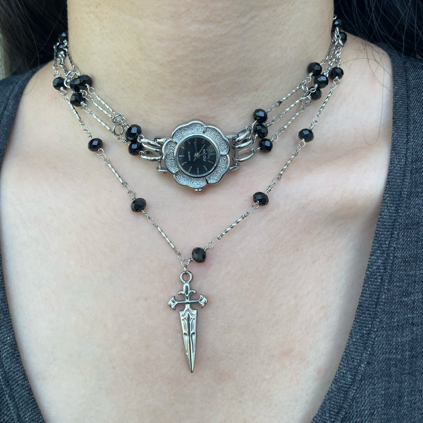 Niche Multi-layer Watch Choker Necklace Simple Stacking Clavicle Chain