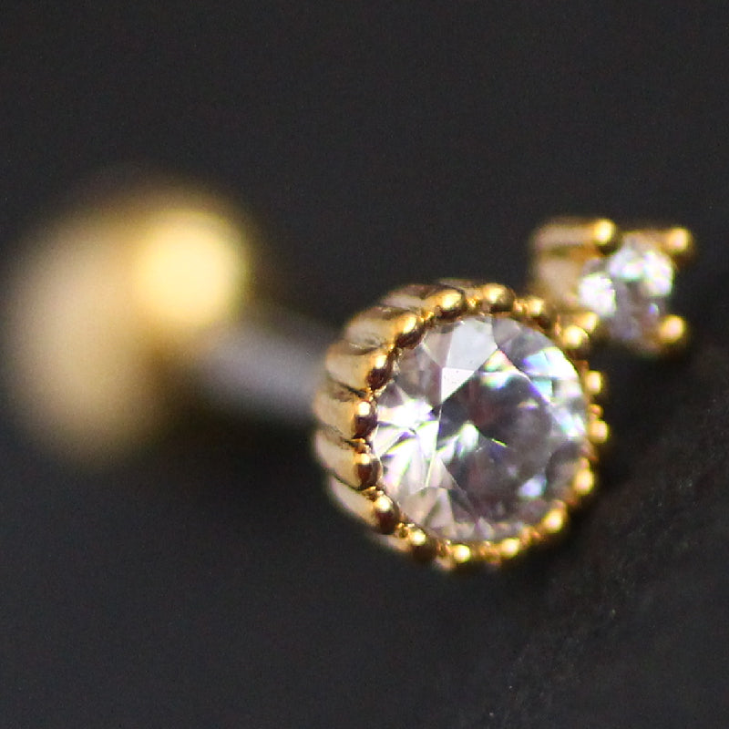 Sparkling Crystal Stud Earrings, Delicate Waterdrop Design, Hoop for Cartilage Piercing