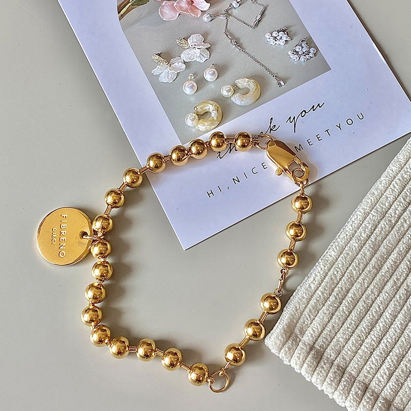 Genuine Leather Brass Cuff, Gold Coin Bracelet, Adjustable Size